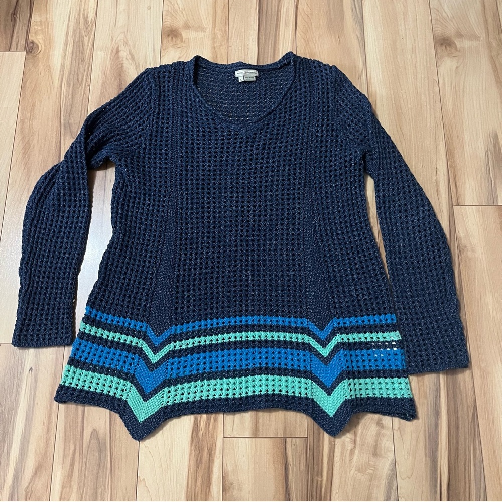 Royal Robbins Women's Summertime Crochet Long Sleeve Top Beach Cover Up Blue